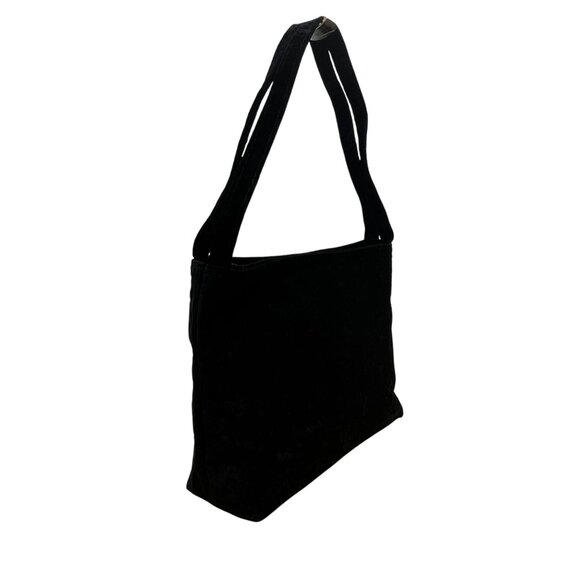 Valerie Stevens Women’s Made In Italy Black Velvet Embossed Shoulder Bag - Picture 2 of 8